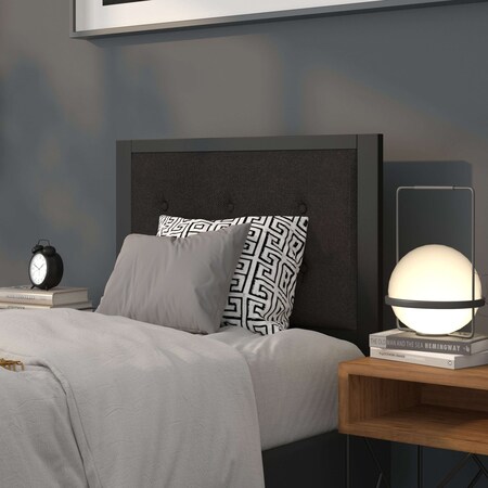 Flash Furniture Bristol Metal Tufted Upholstered Twin Size Headboard in Black Fabric HG-HB1725-T-BK-GG